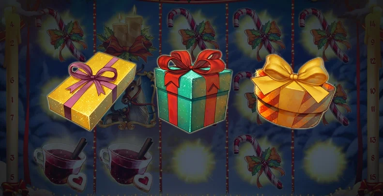 Merry Xmas wildy z mnożnikiem i gra bonusowa z prezentami