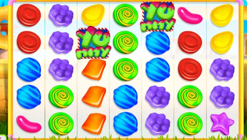 Yummy, kolorowy slot ze słodyczami