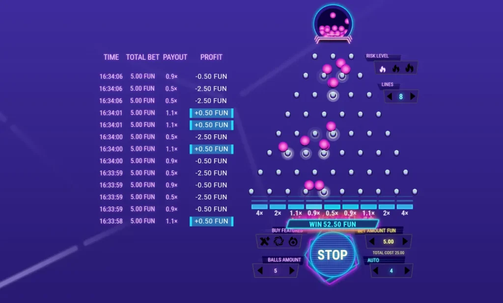 Plinko 2 &ndash; szczeg&oacute;łowa analiza arcade game BGaming pic3