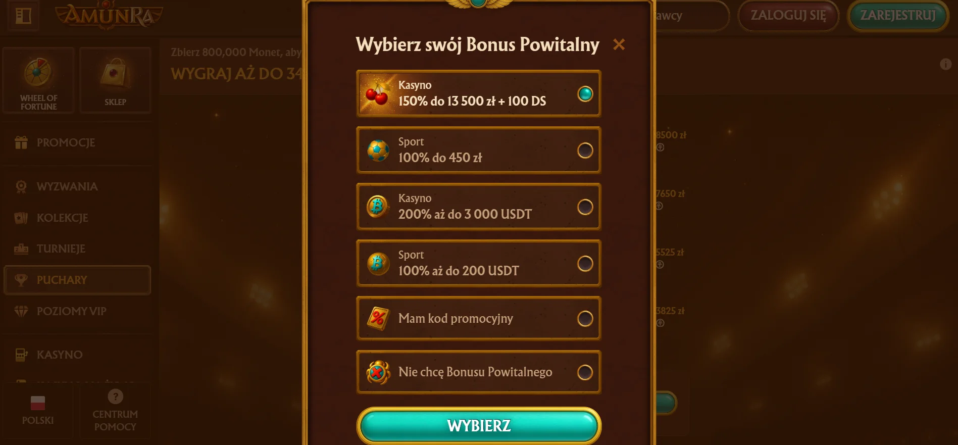 Pakiet powitalny AmunRa
