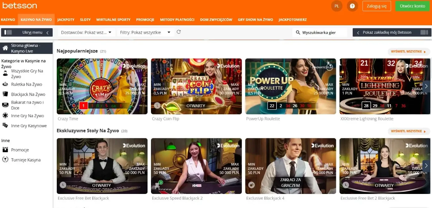 Automaty i gry stołowe w lobby