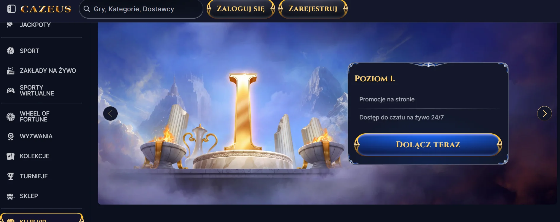 Cazeus Casino: program VIP i promocje