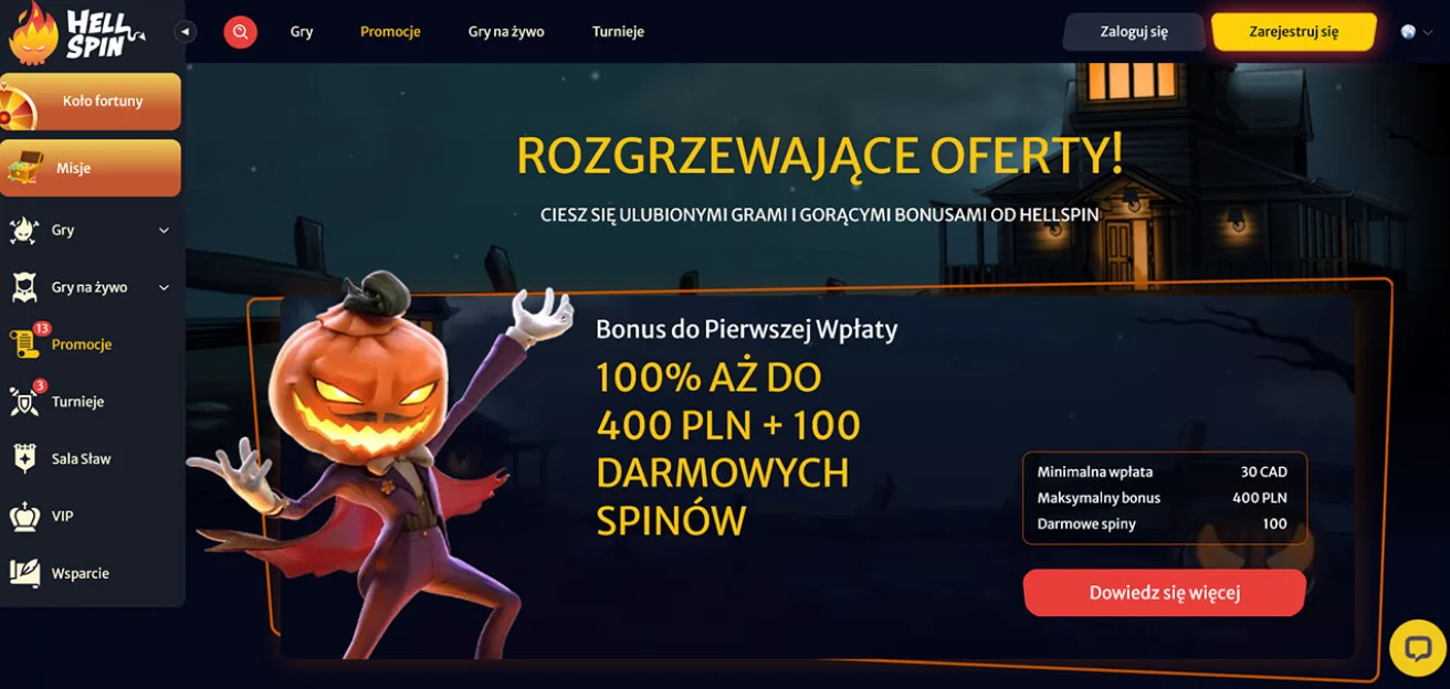 HellSpin: pakiet powitalny z darmowymi spinami