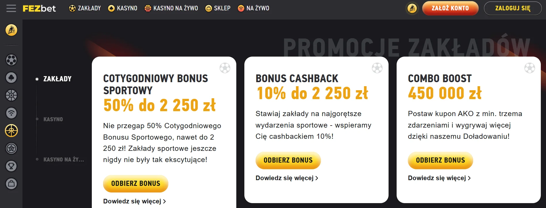 Fezbet: bonusy kasynowe