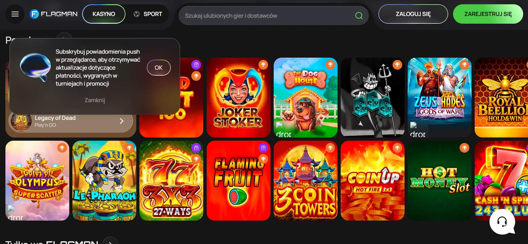 Flagman Casino: oferta gier