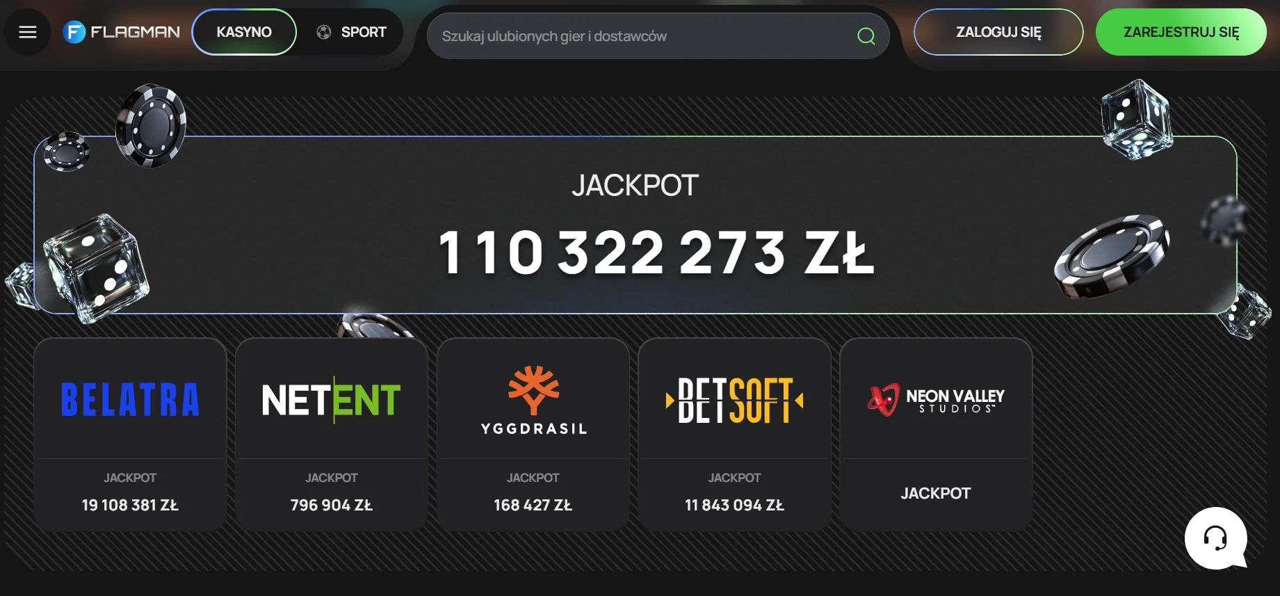 Flagman Casino: jackpoty i dostawcy gier