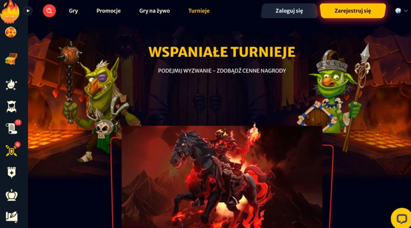 HellSpin: strona główna i lobby