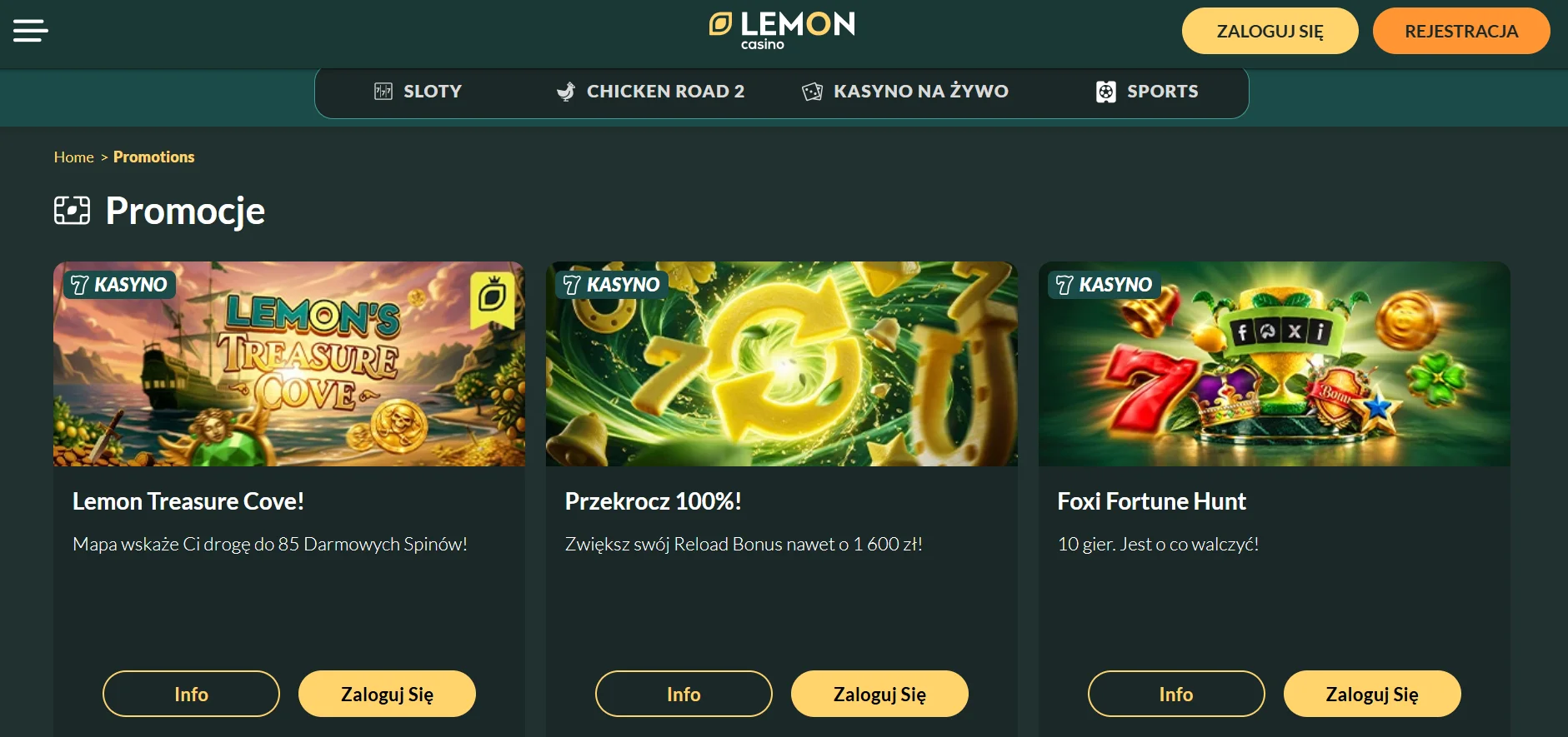 Oferta powitalna Lemon Casino