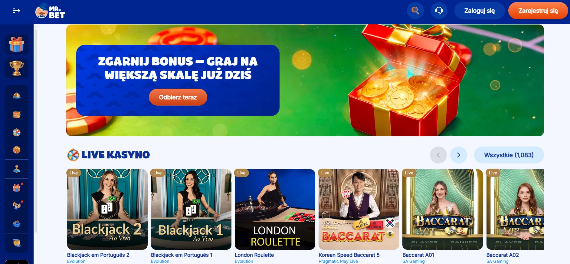 Mr Bet: kasyno na żywo
