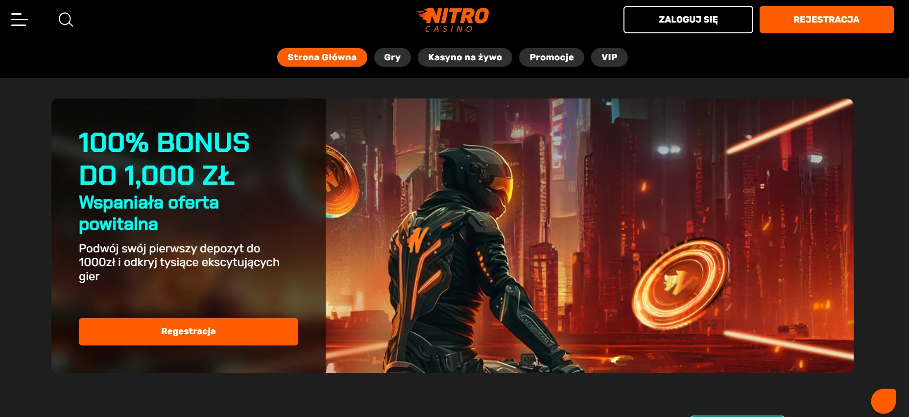 Nitro Casino: strona główna