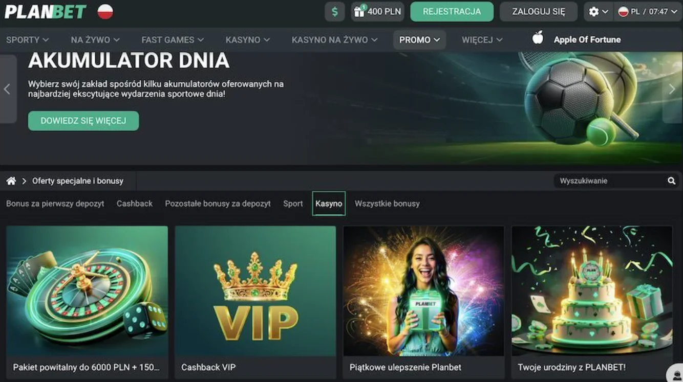 Planbet: cashback