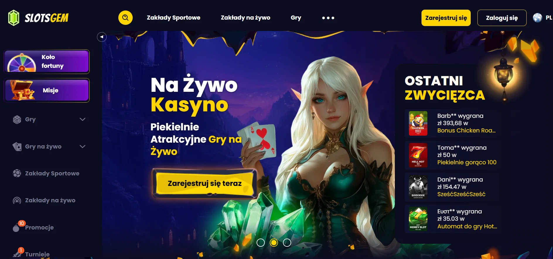 SlotsGem: strona główna