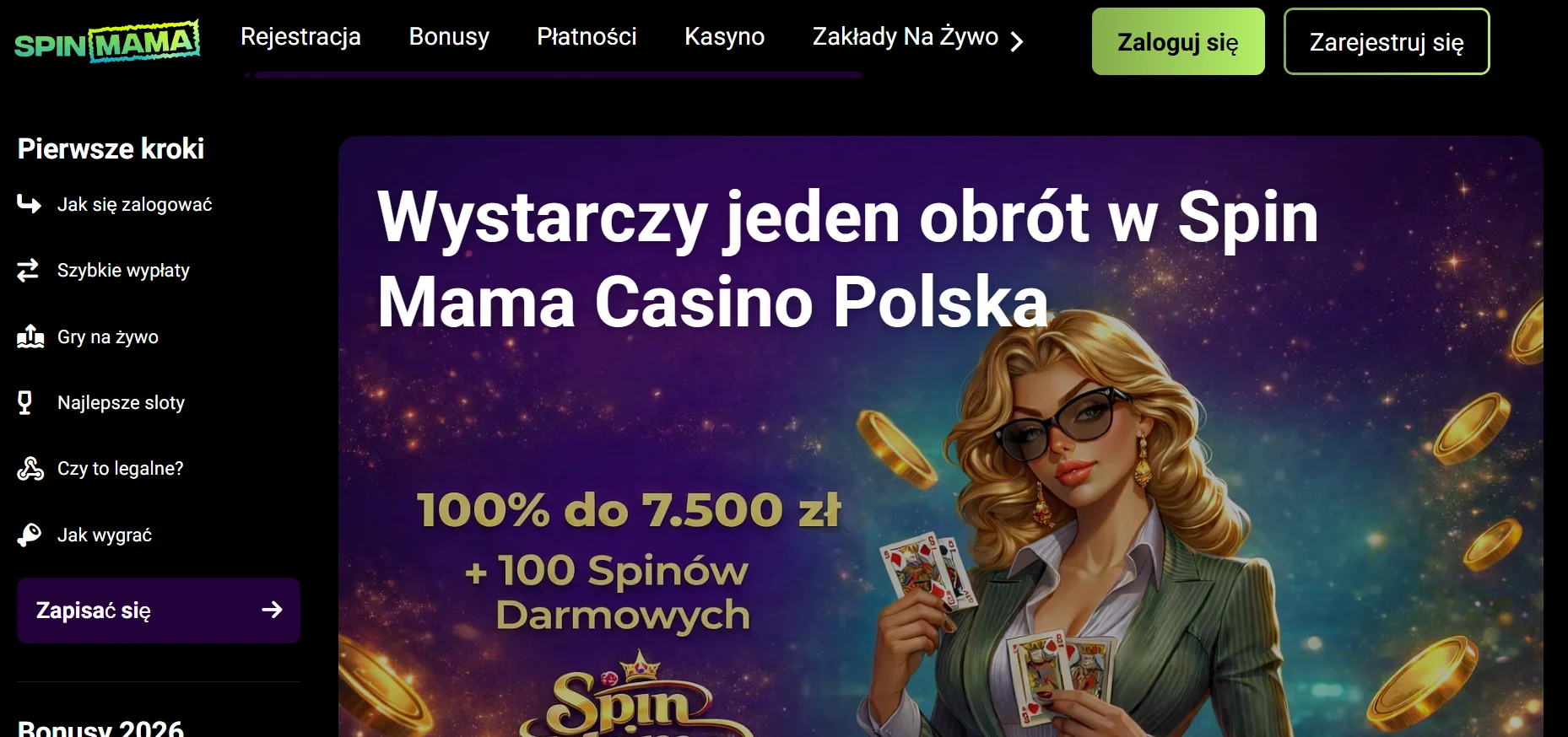 SpinMama: rejestracja i logowanie
