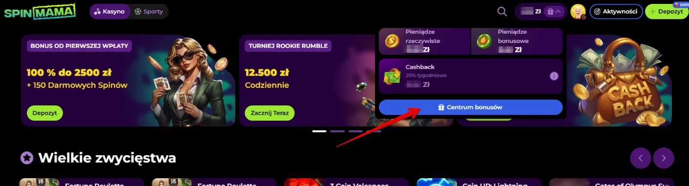 SpinMama: bonus powitalny