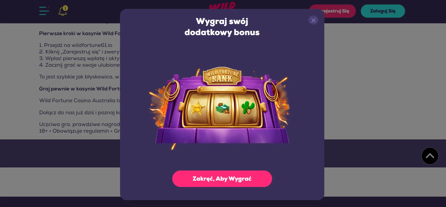 Bonus powitalny Wild Fortune
