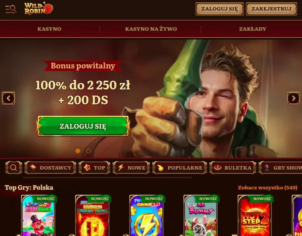 Wild Robin: rejestracja i logowanie