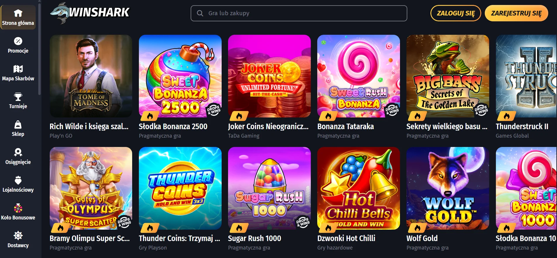 Winshark: oferta gier