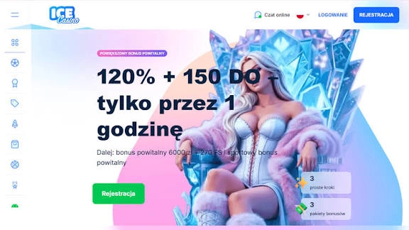 Limit wypłaty przy 60 spinach w Ice Casino
