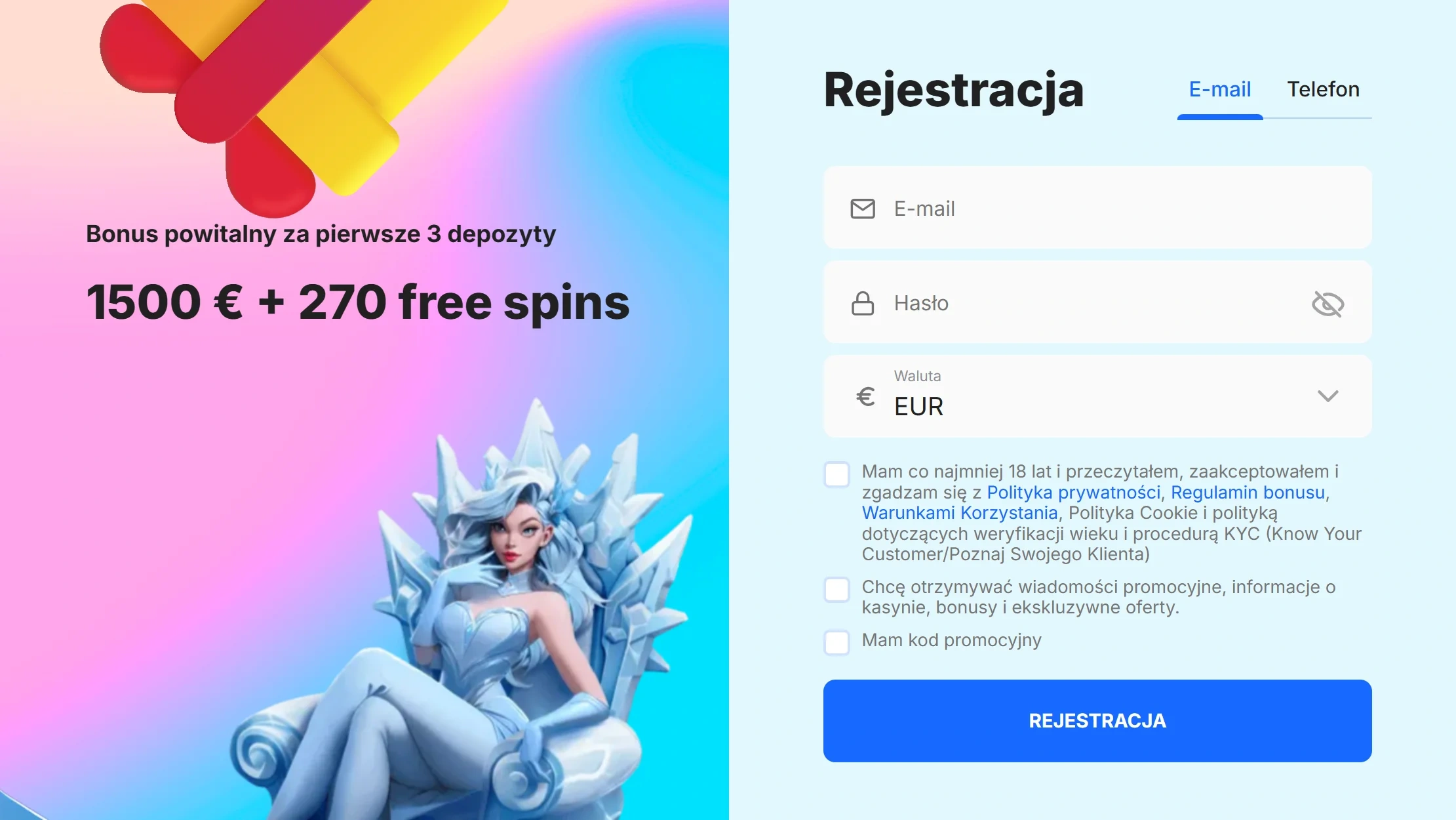 Rejestracja w Ice Casino krok po kroku